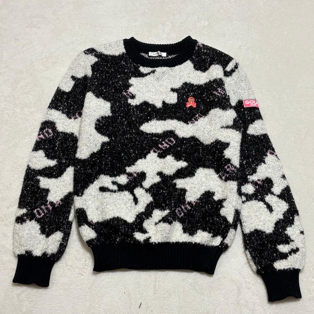 MARK&LONA マーク＆ロナ カモフラ柄 ニットスカルワッペン サイズ36