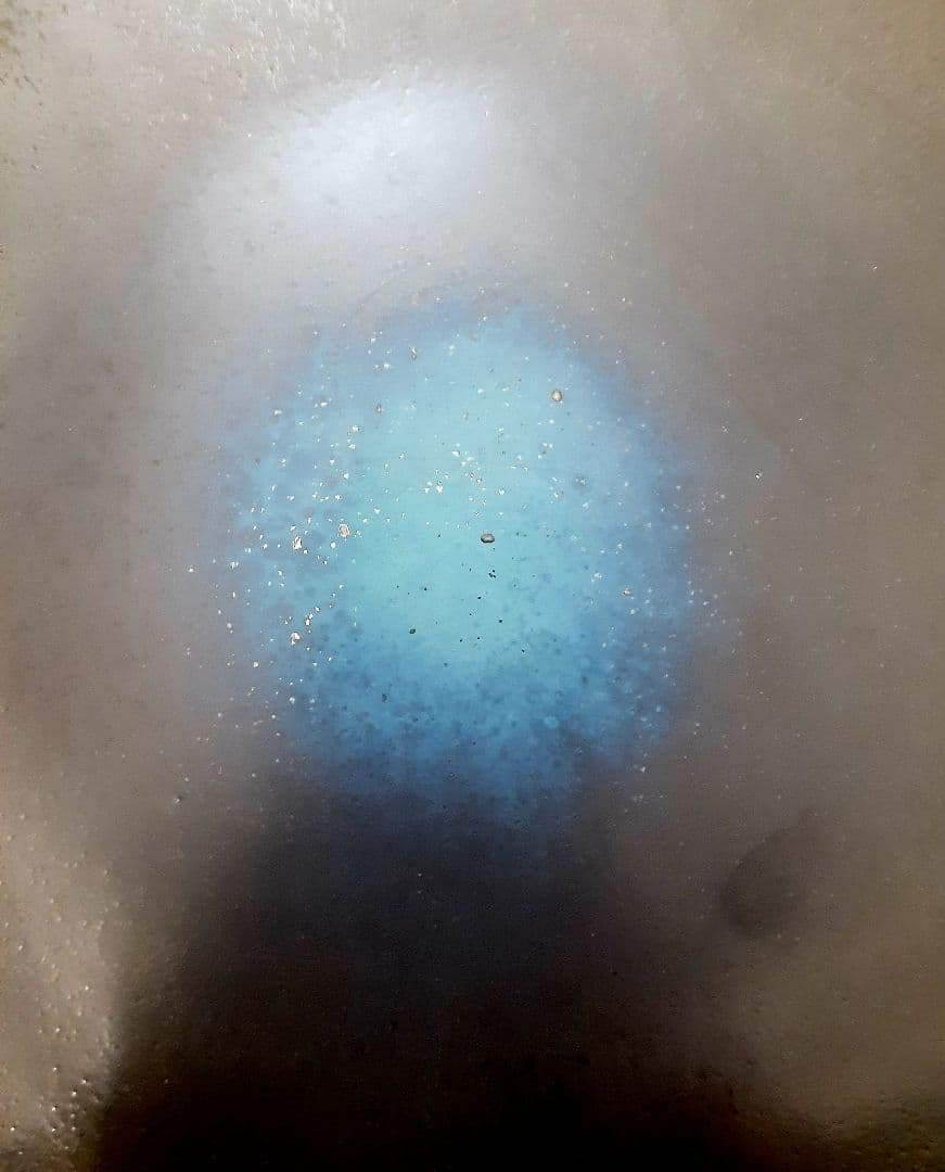 日本工芸会正会員　白山窯【山田正和】造　織部結晶釉　径49.4cm　特大皿　共箱