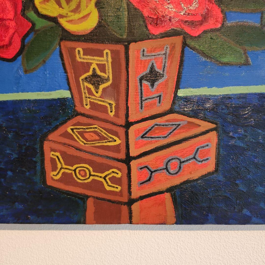 田渕眞兒　油絵　油彩画　薔薇シリーズ　花　No.3-4-s