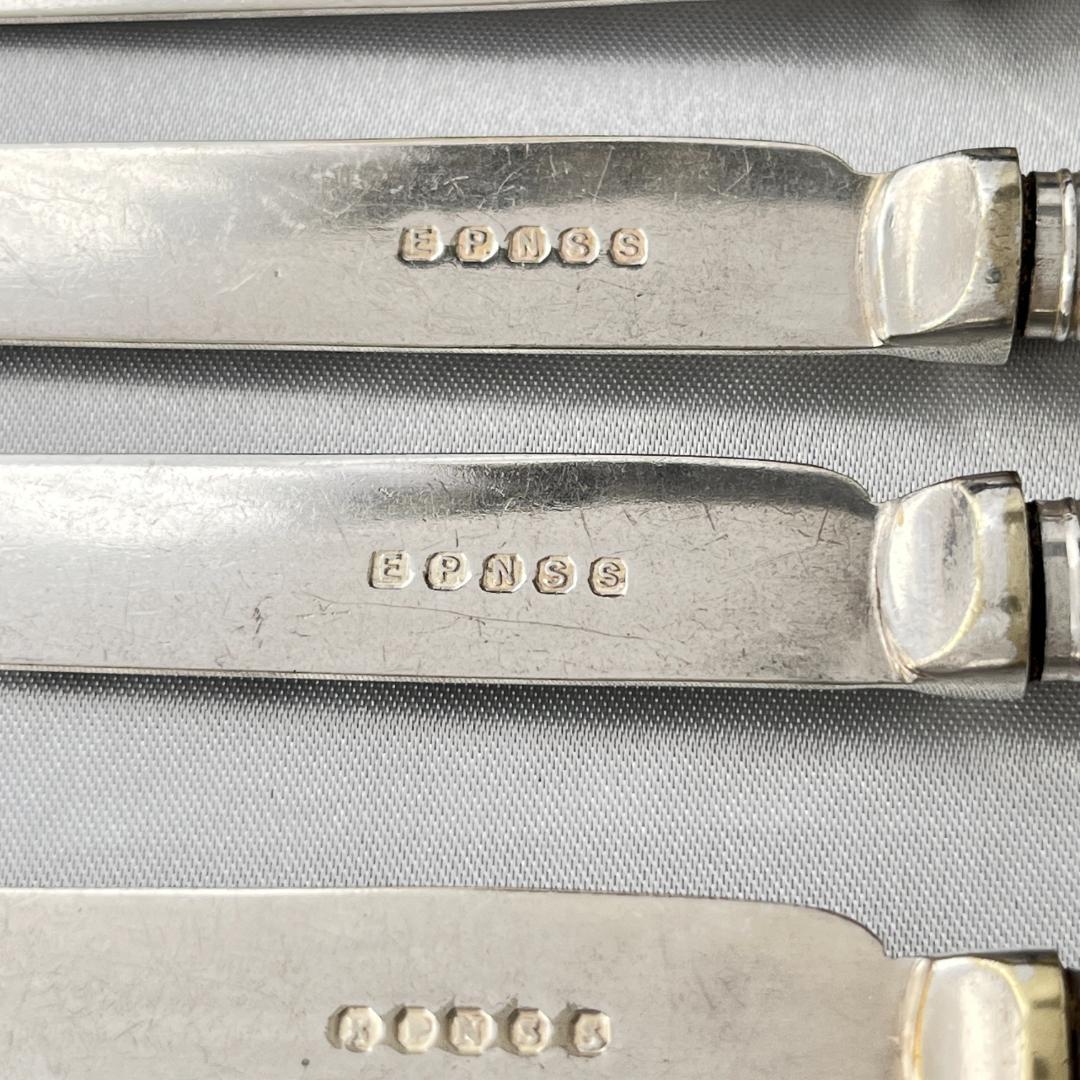 【英国】【白蝶貝】ティーナイフ 6本 専用ケース アフタヌーンティー