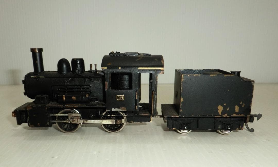つぼみ堂 HOゲージ Bテンダー蒸気機関車と貨車4種4両 積荷付 外観ジャンク