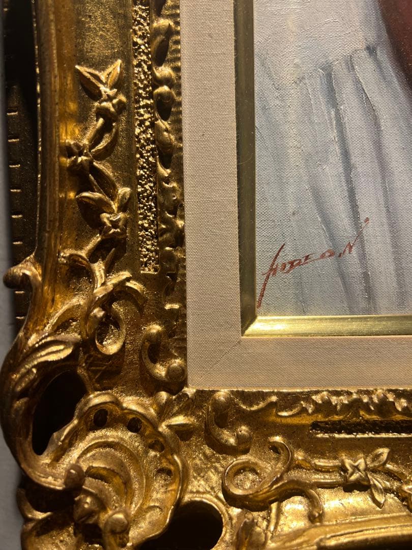 他の方発送×中村英夫【赤いマフラー】油彩画　肉筆原画