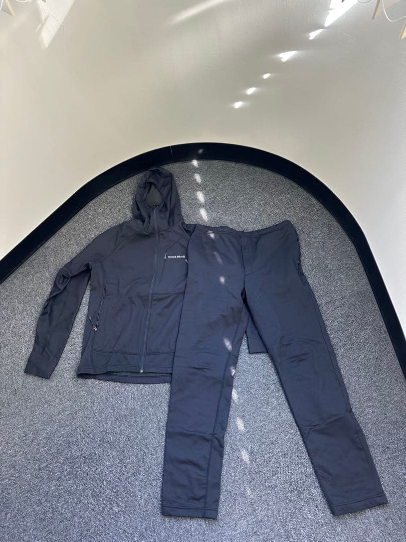 mont-bell モンベル 裏起毛ジャージ上下セット 黒