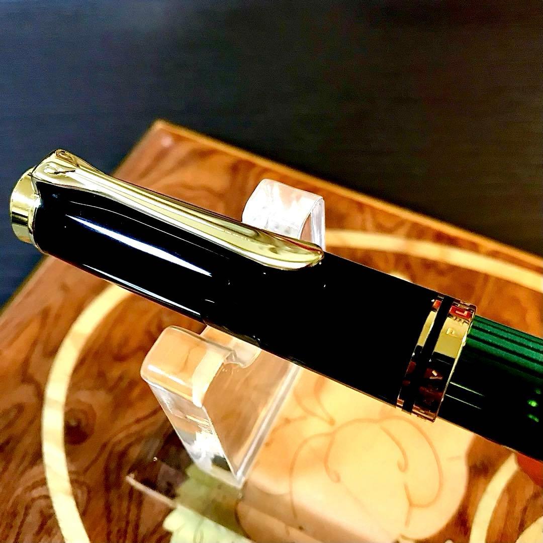 ☆超お勧め☆素晴らしいペリカン万年筆M400（EF)グリーンストライプ☆極上美品