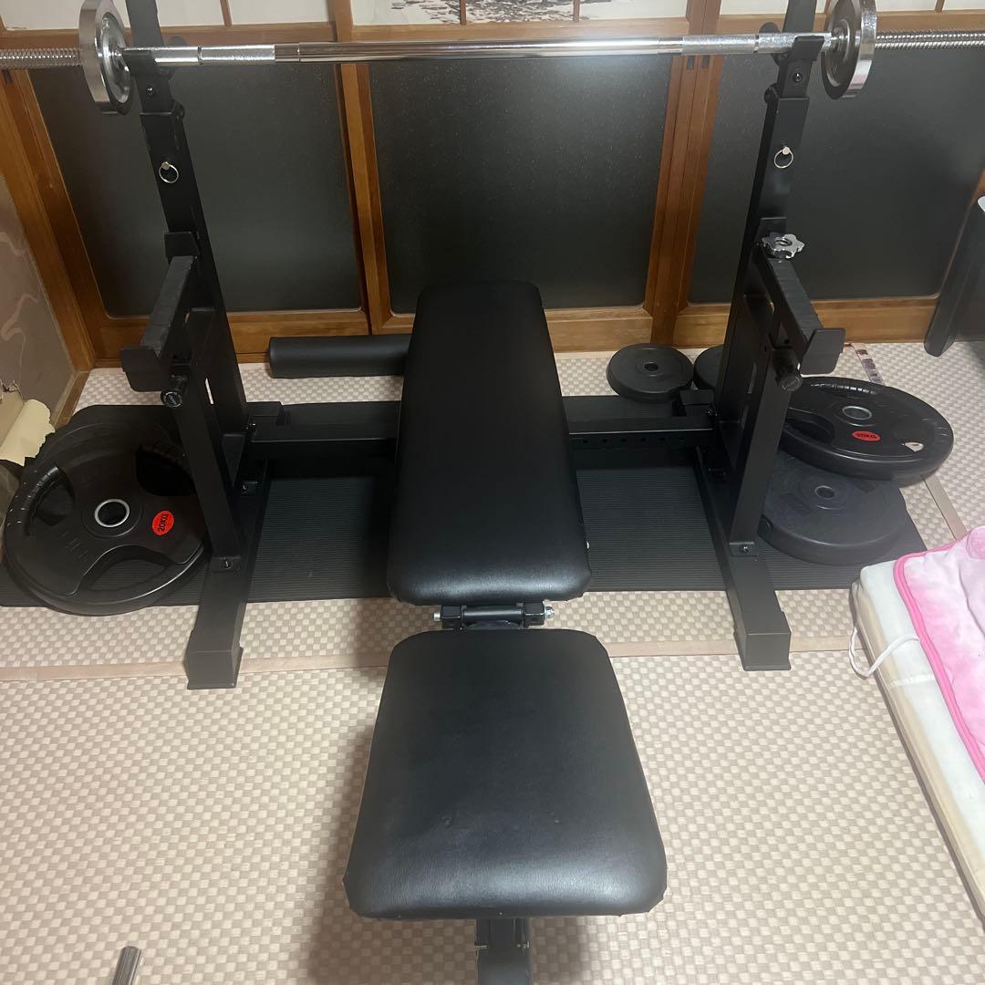トレーニングベンチ可変式　 ラック付き 引き取り限定