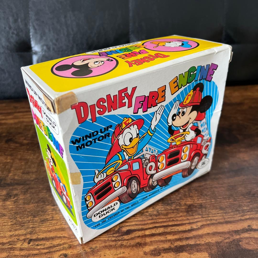 増田屋 レトロ ディズニー ドナルドダック 消防車 ゼンマイ