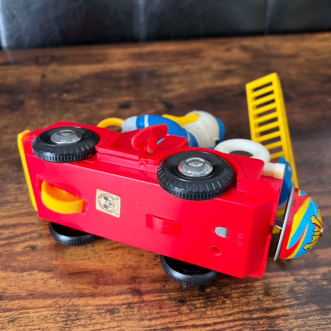 増田屋 レトロ ディズニー ドナルドダック 消防車 ゼンマイ