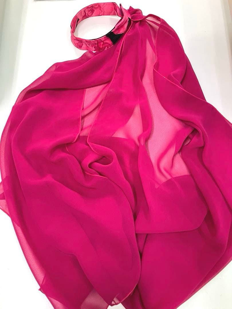 社交ダンス　スタンダードドレス　モダンドレス　ピンク　薔薇プリント