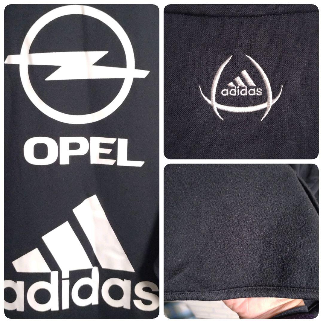 アディダス★00s ACミラン 刺繍ロゴ ピステ ゲームシャツ ロンT 黒 XL