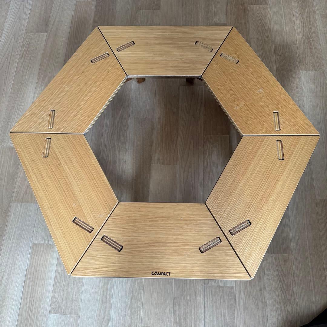 CAMPACT リバーシブルヘキサテーブル　センターテーブル付き
