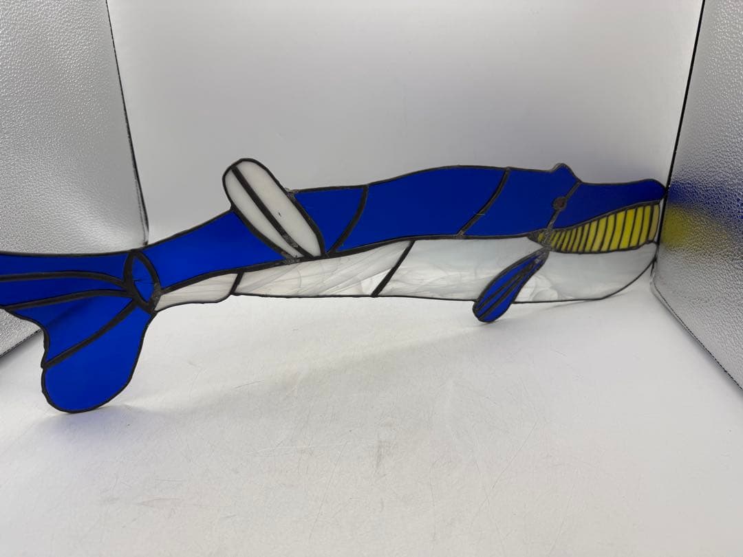 時代　ステンドガラス　抹香鯨　インテリア　置物　送料込み260131