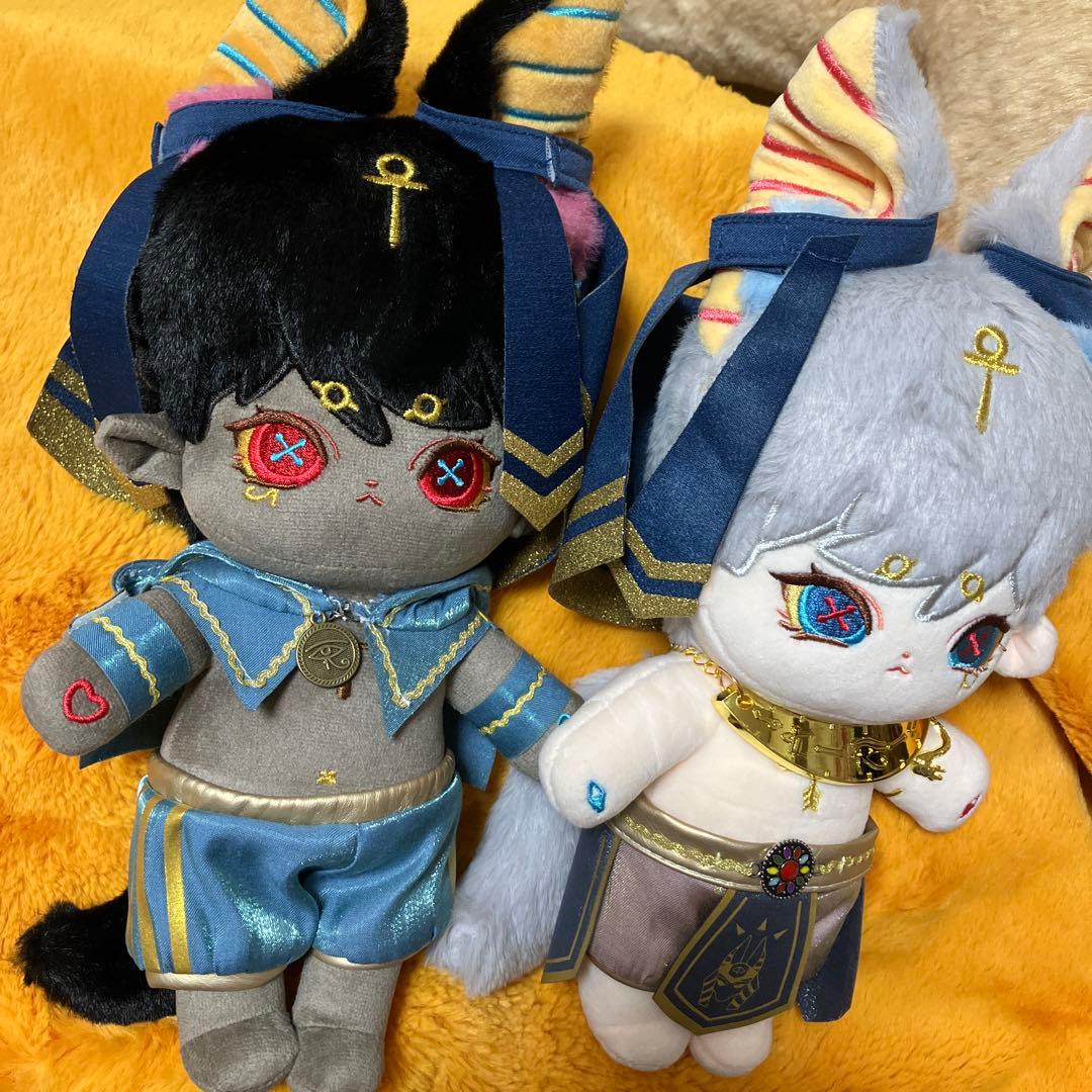 20cm 20センチ　ぬいぐるみ　着せ替え可能　エジプト風　アヌビス　2体セット