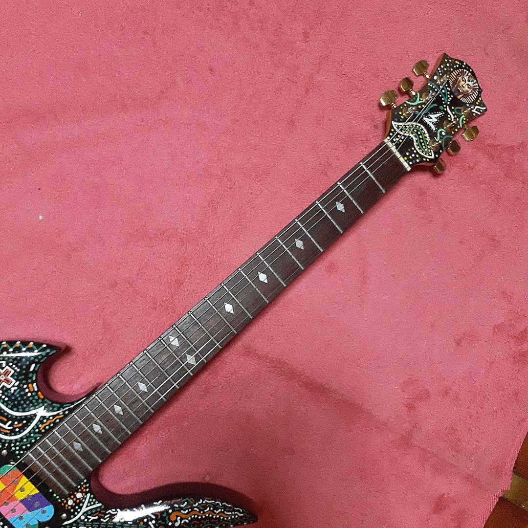 【良・美品】アメーバペイント・hideモデル。MGモッキンバードエレキギター。
