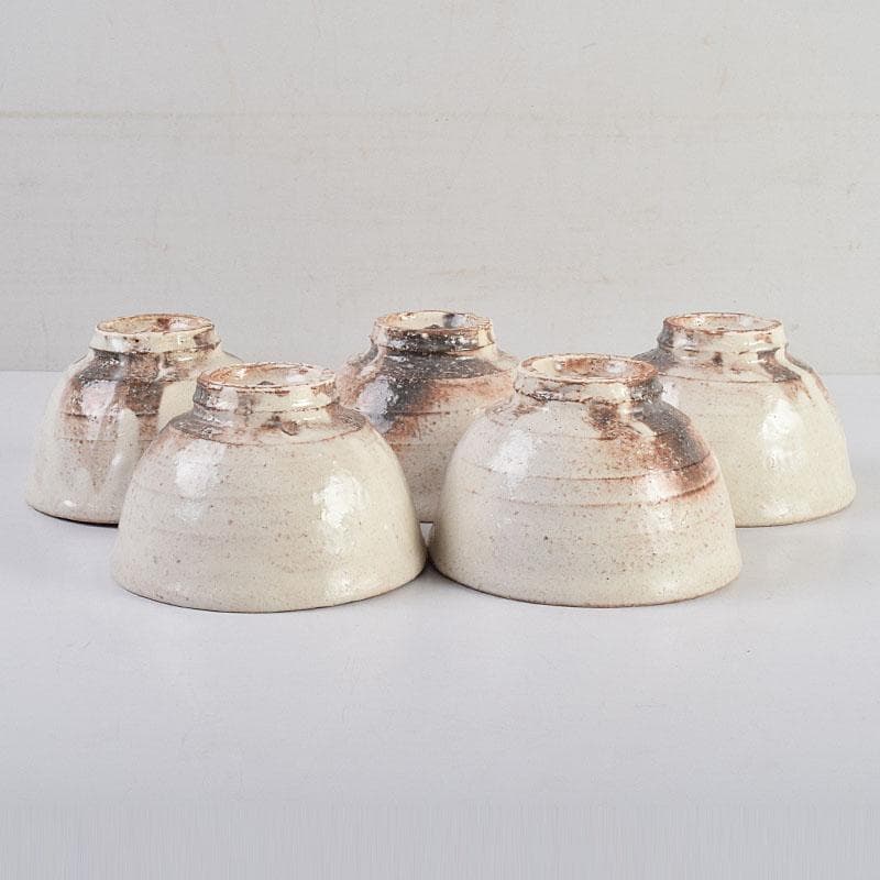 茶道具　萩焼　一立窯　浦裕作　萩茶碗　五客　共箱　V　8896