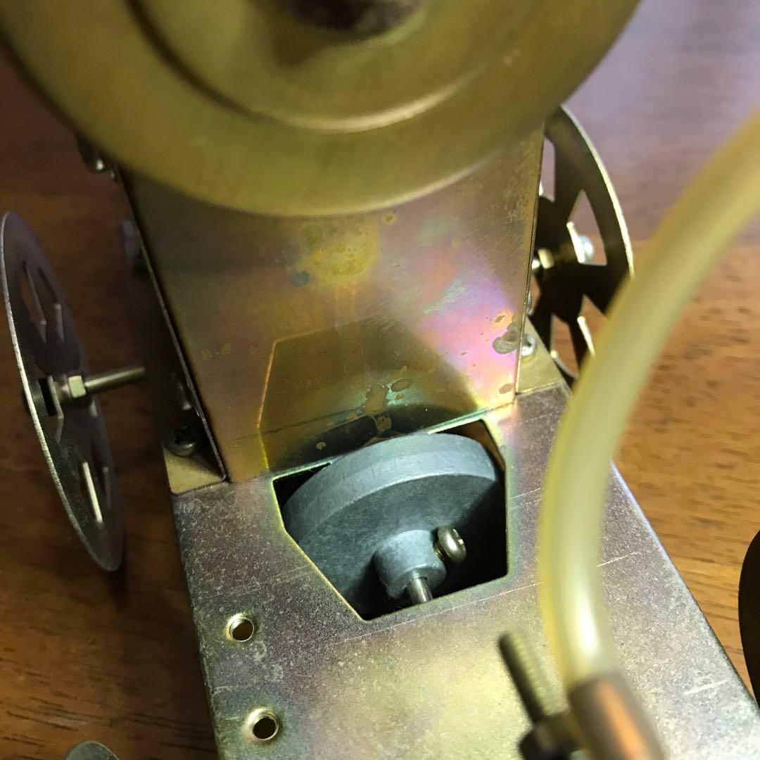 【レトロ‼️】金属製 蒸気機関車 動力式 4輪