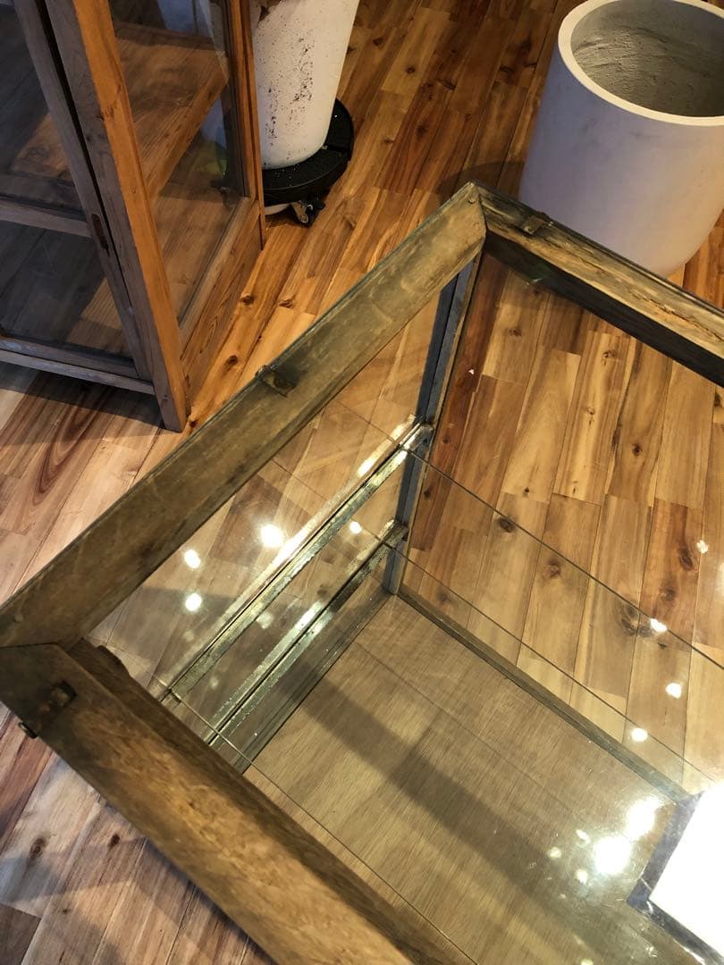 c*s様 ガラスショーケース 中型 木製 ブラウン