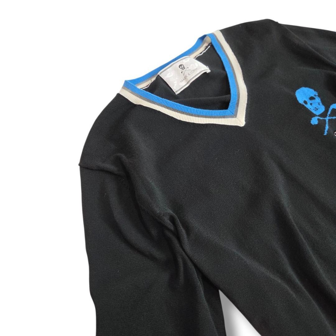 マークアンドロナ ニット セーター M 黒 スカル ゴルフウェア