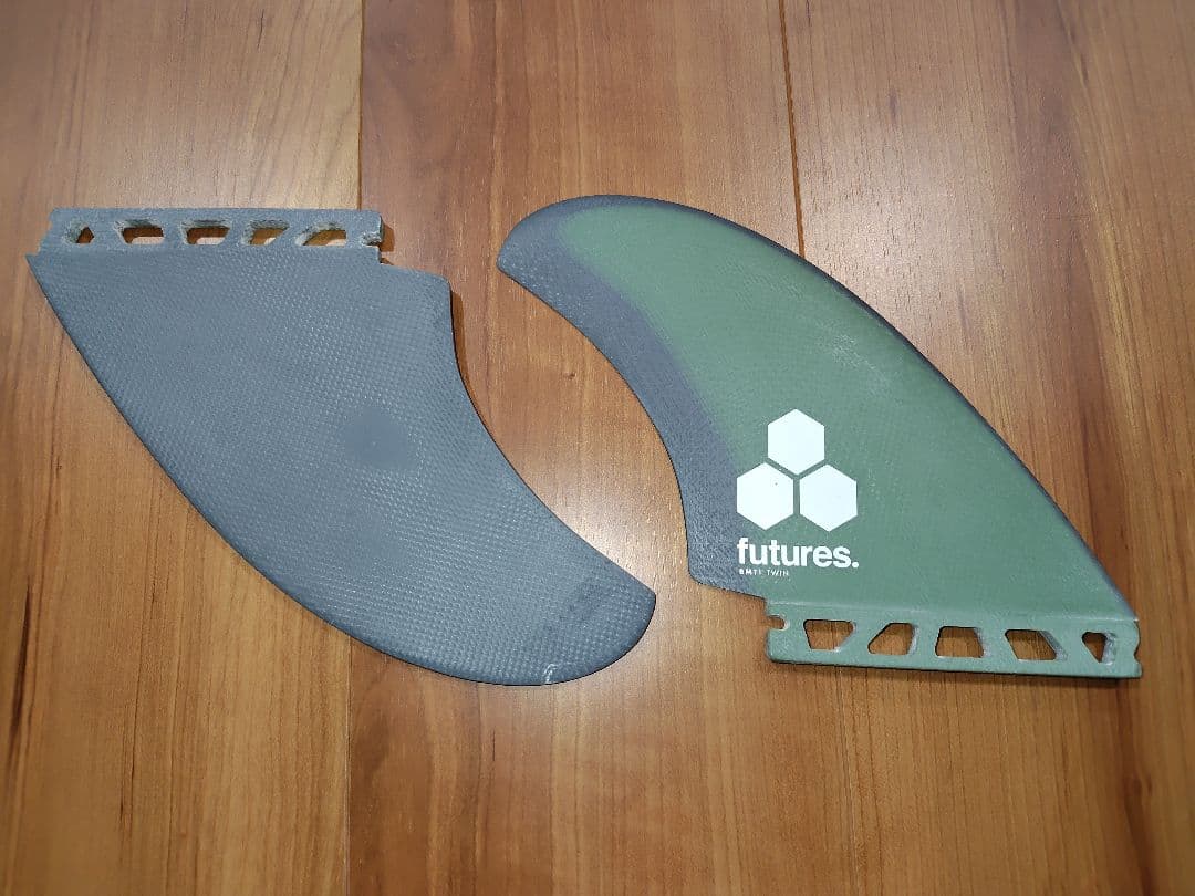サーフィン・ボディボード futures BMT TWIN KEEL FIN GRN/GRY