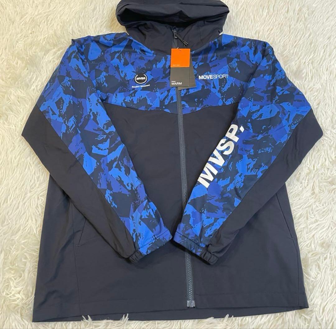 デサント　上下セット　ウインドブレーカー上下　ヒートナビ　総柄　ブルー　M