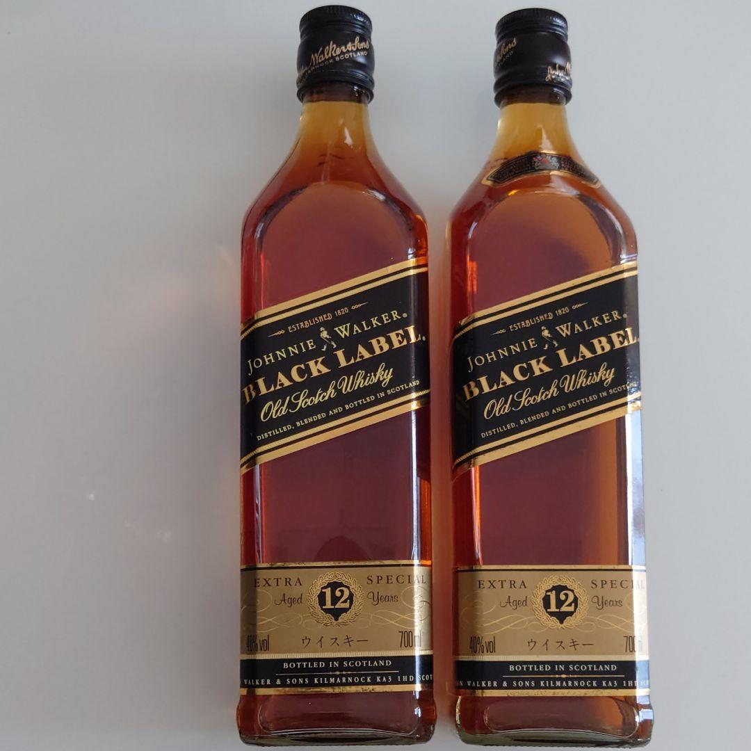 古酒BLACK LABELジョニーウォッカ 2本ブラックラベルウォッカ　ヘネシー