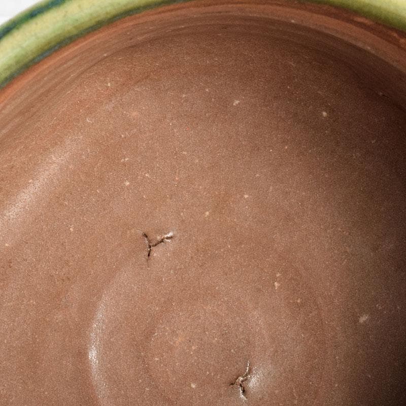 茶道具　徳川中期　織部焼　鳴海織部　沓形茶碗　時代箱　V　R8558