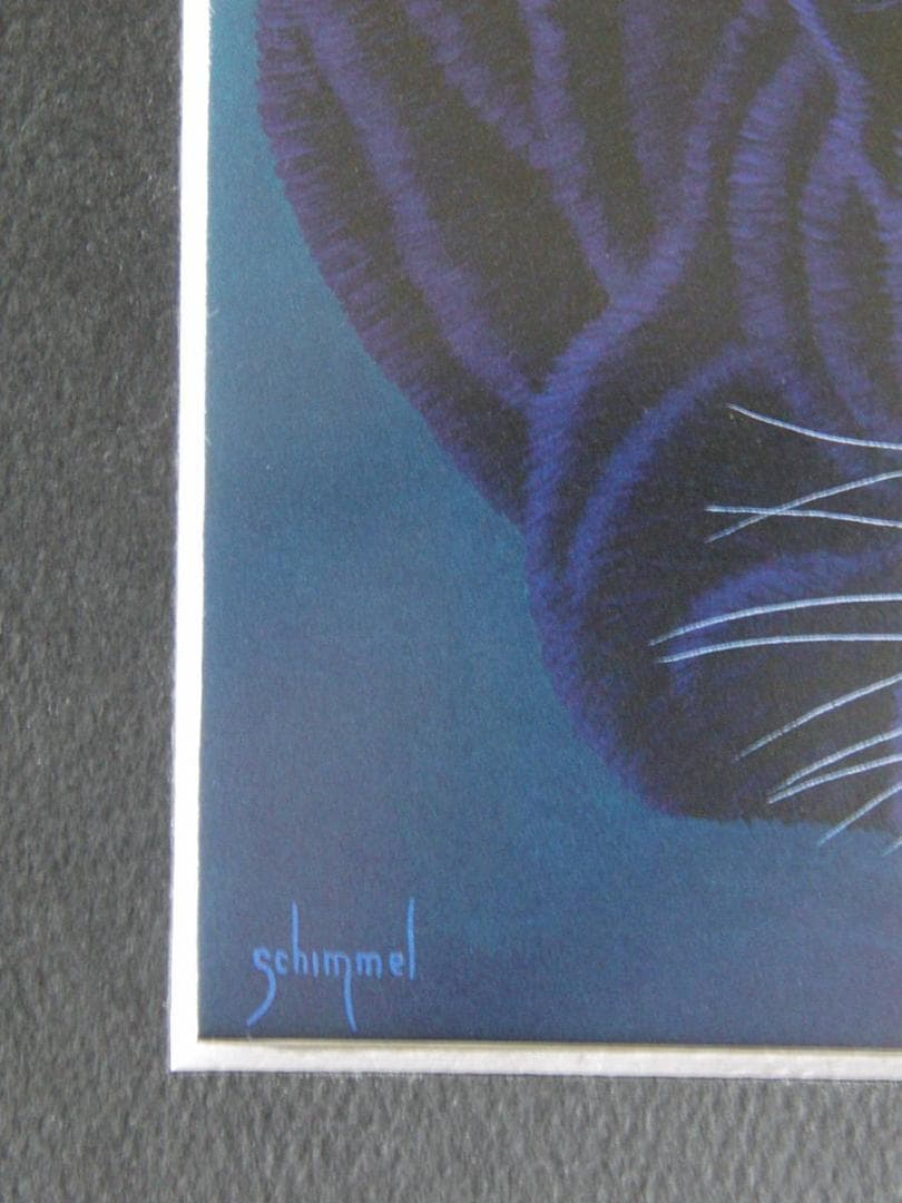 シム・シメール、【Night Prowl】、希少な額装用画集より、新品額装付