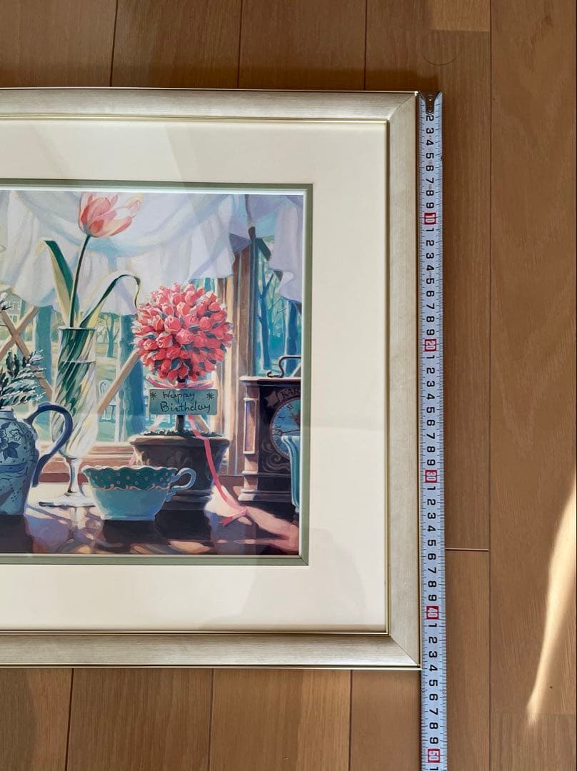 笹倉鉄平「窓辺」フレーム付き　プリント　ポスター　インテリア　笹倉鉄平