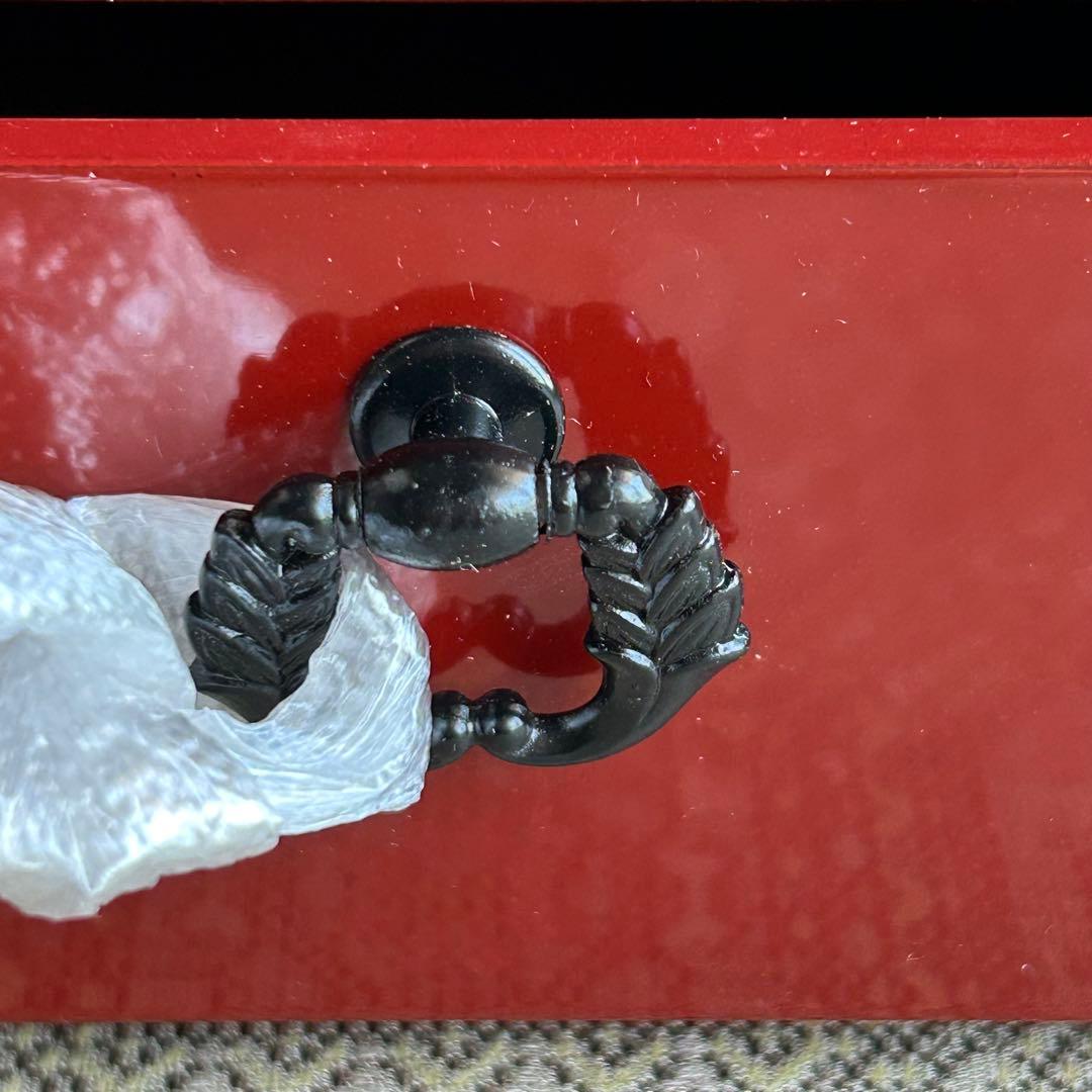 【10%値下】新品未使用　根来塗り赤色二段式漆器文箱　引出し付き