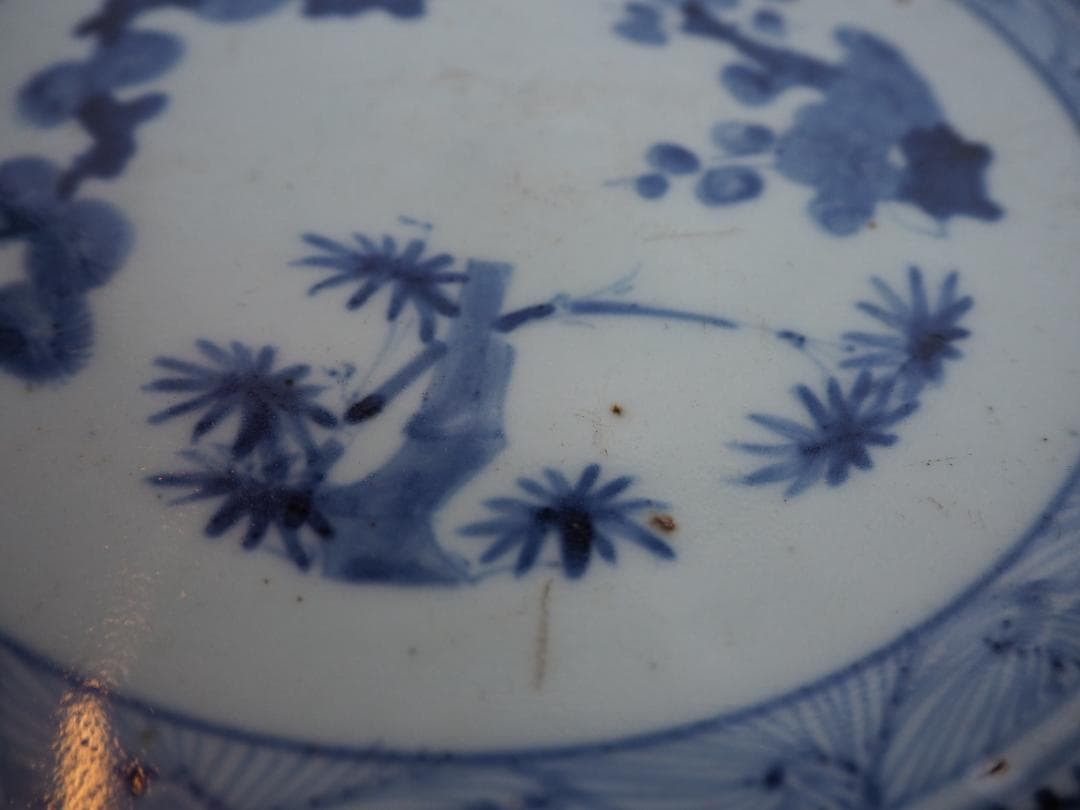 古伊万里松竹梅蛸唐草文尺皿（江戸時代＊18世紀中期）