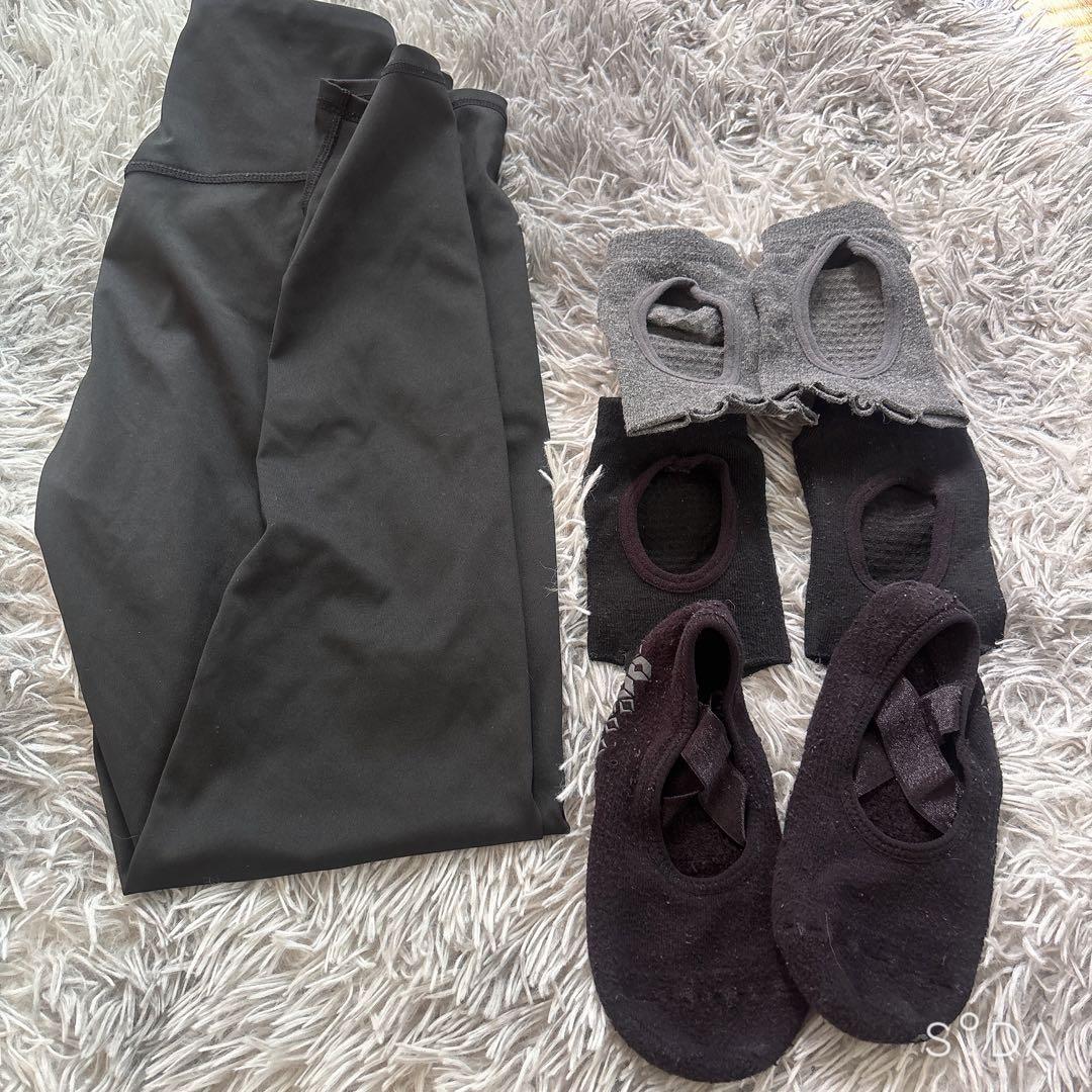 ヨガウェアセット M 黒 ピンク ベージュ