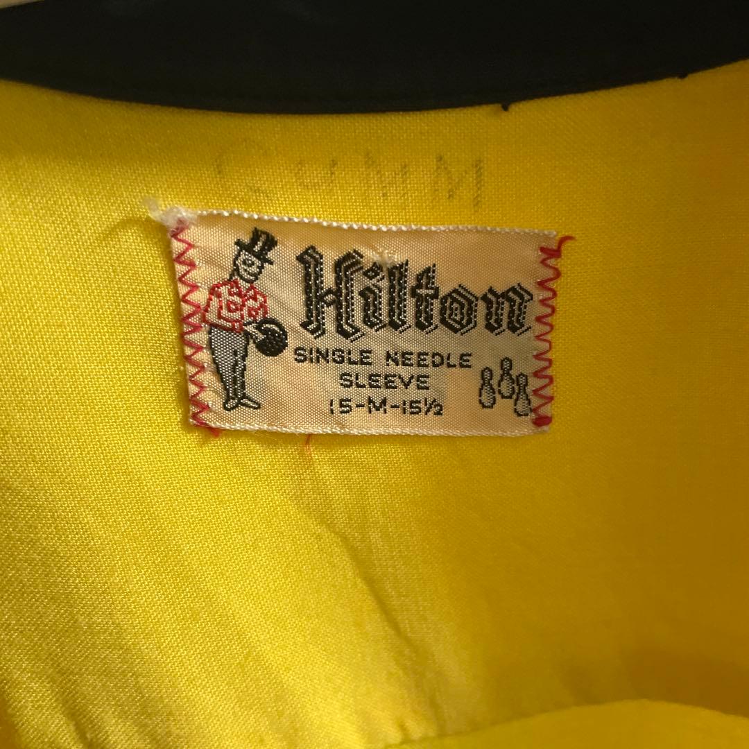 50s 60s Hilton ヒルトン　ボーリングシャツ　イエロー×ブラック