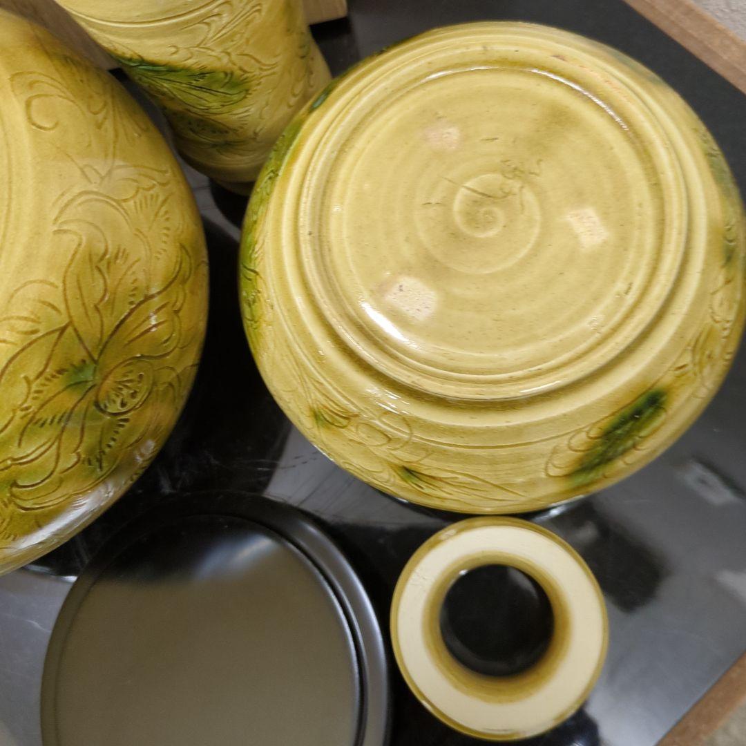 皆具　黄瀬戸　在銘　茶道具　陶器　セット　お点前　美品　木箱