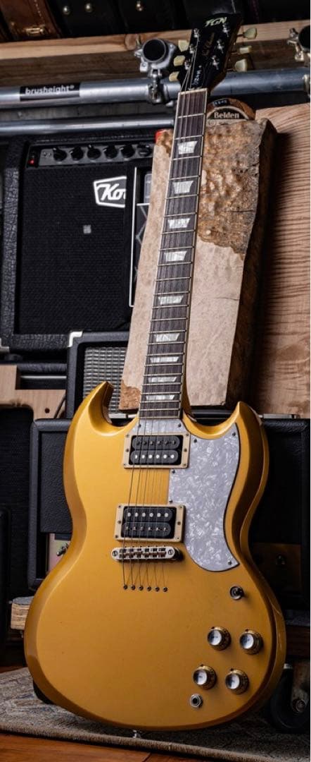 フジゲン製SG　FGN New Classic エレキギター ゴールド