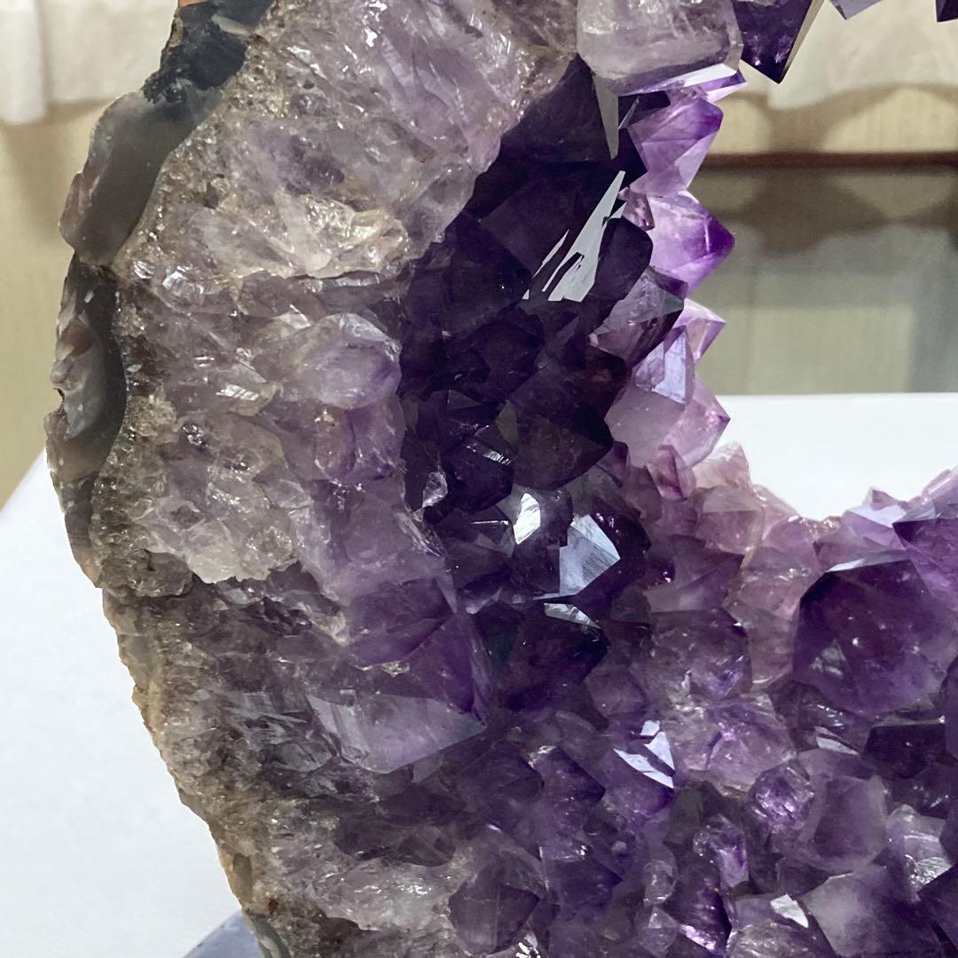 アメジスト 鑑賞石 原石 天然石 紫色 置物 オブジェ 台座 大型 約5.9kg