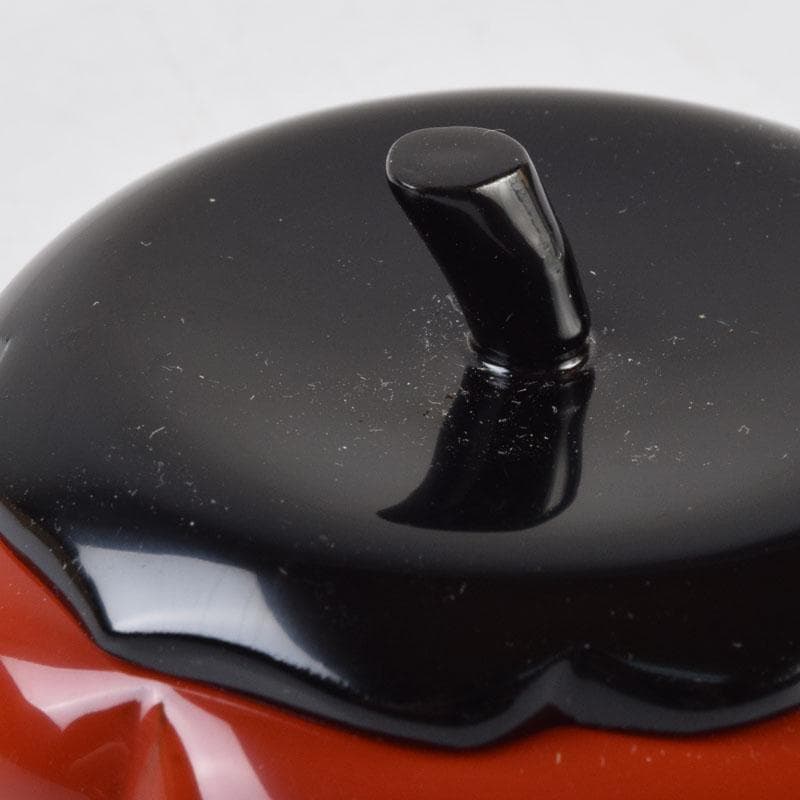 茶道具　朱塗　柿　香合　紫野　小林太玄極め箱　V　9183