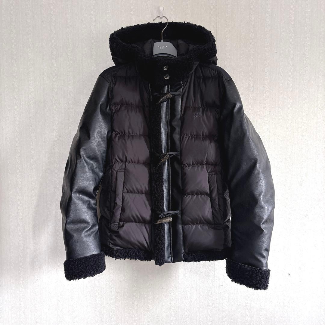 極美品♦︎St ANDREWS レザーライク ダウン ドッキング ブルゾン 黒L
