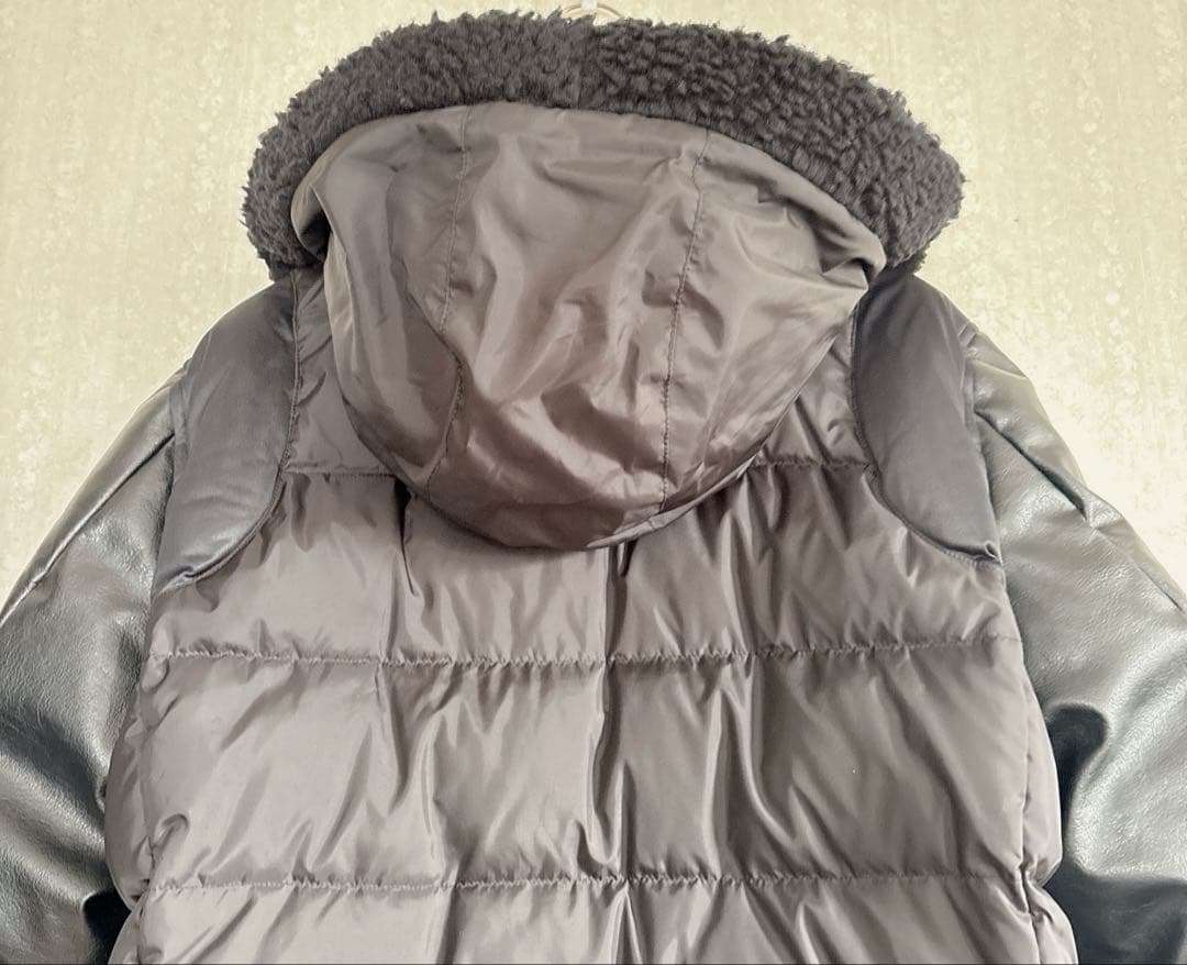 極美品♦︎St ANDREWS レザーライク ダウン ドッキング ブルゾン 黒L