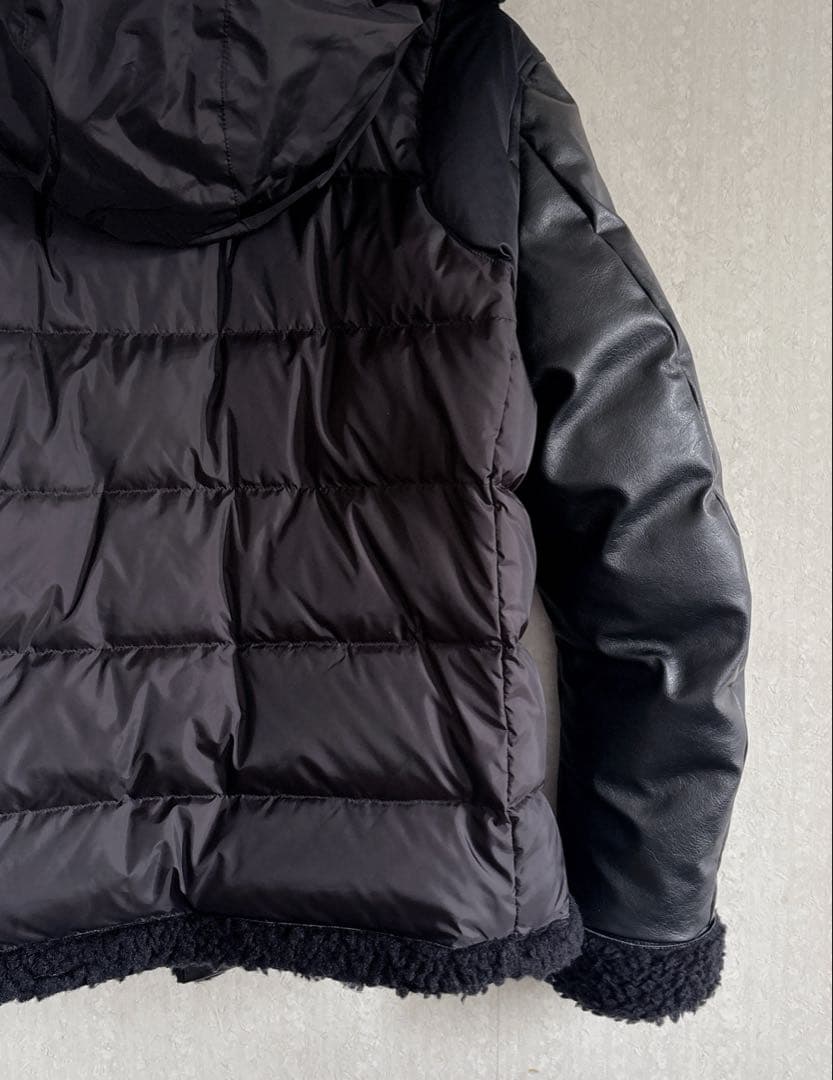 極美品♦︎St ANDREWS レザーライク ダウン ドッキング ブルゾン 黒L