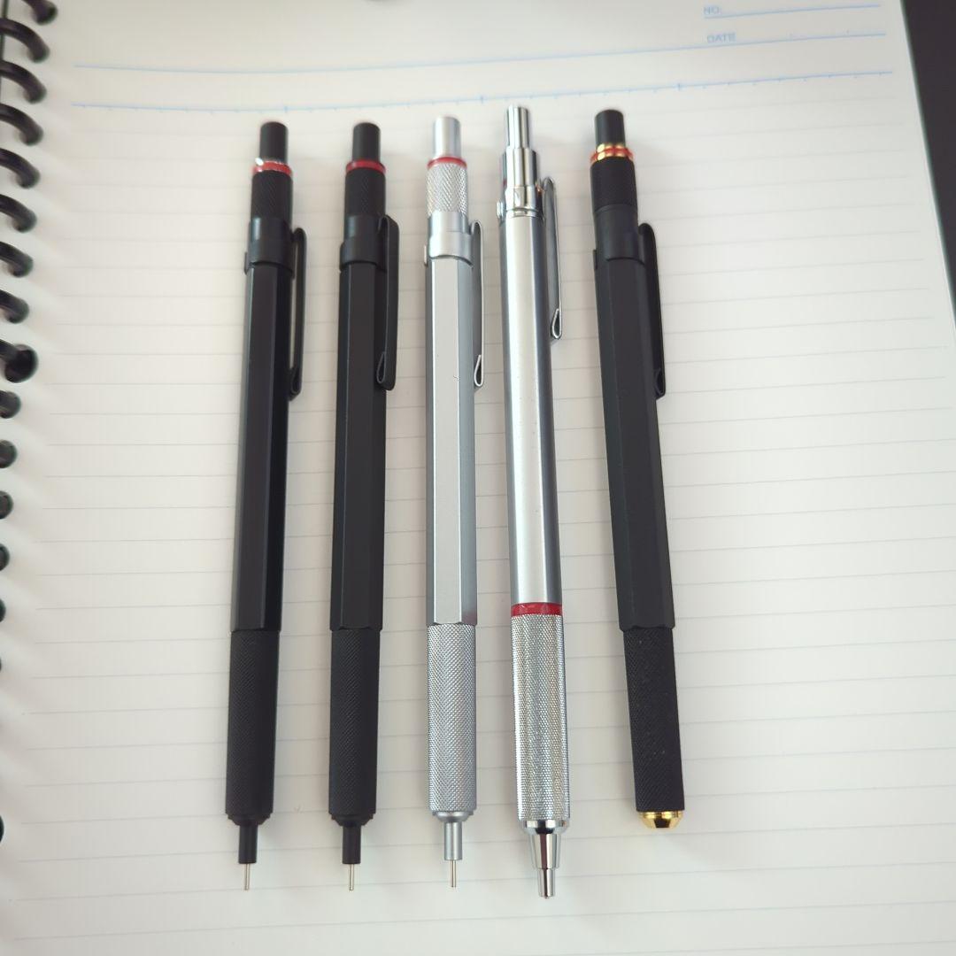 ロットリング 5本　シャープペンシルとケースセット