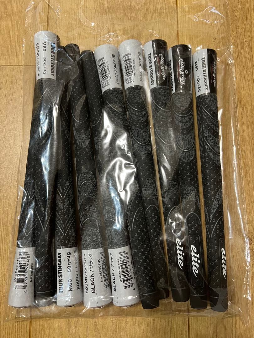 TOUR STINGRAY M60 ブラックラウンドグリップ 10本セット