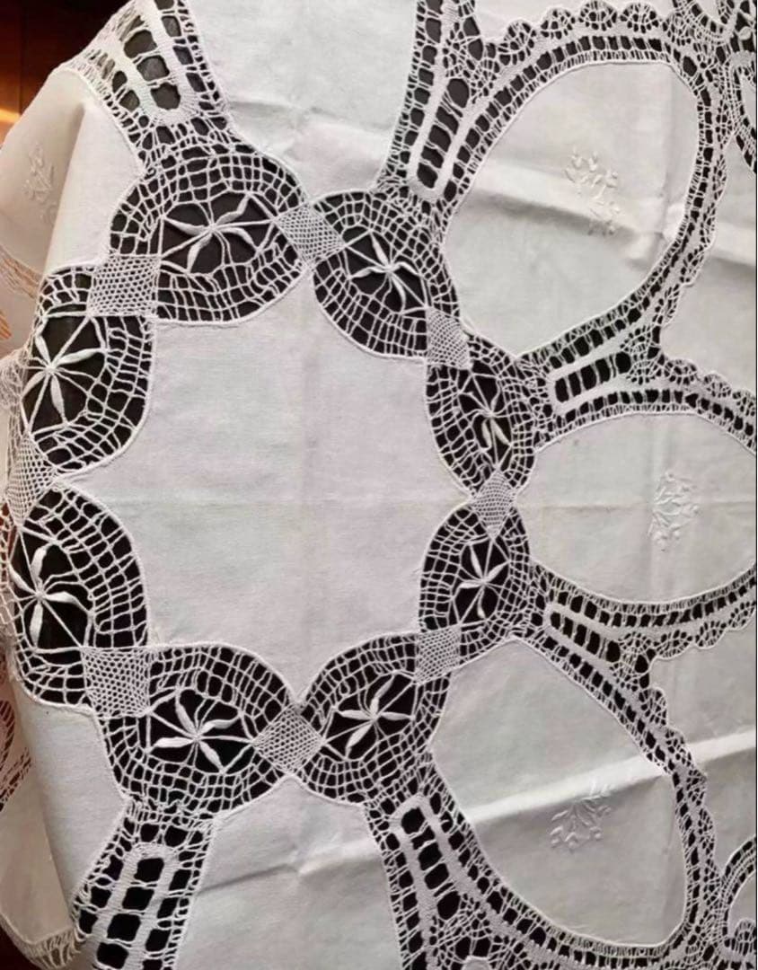 Vintageアンティーク ボビンレース テーブルクロス