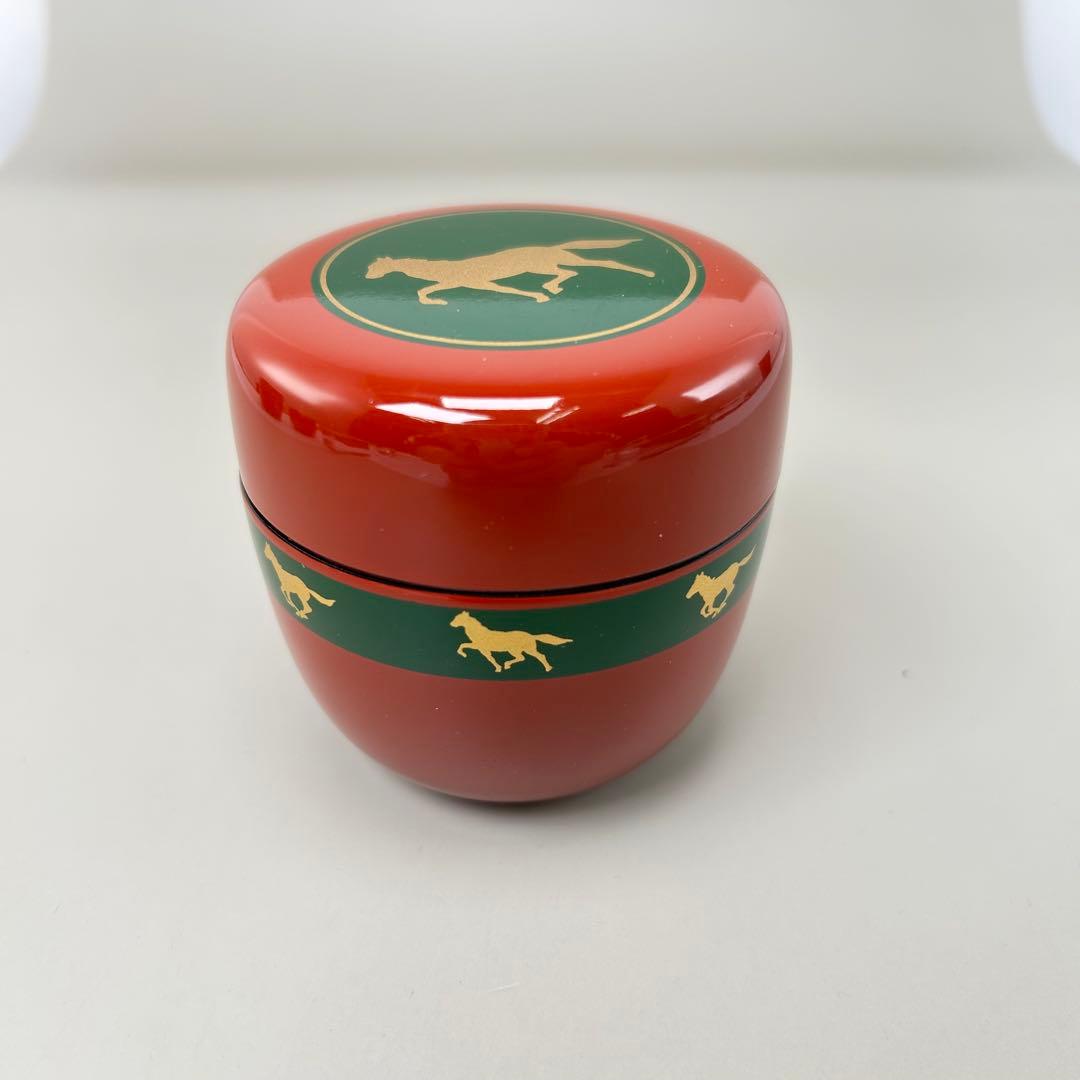 A052赤い漆塗りの棗 4個セット