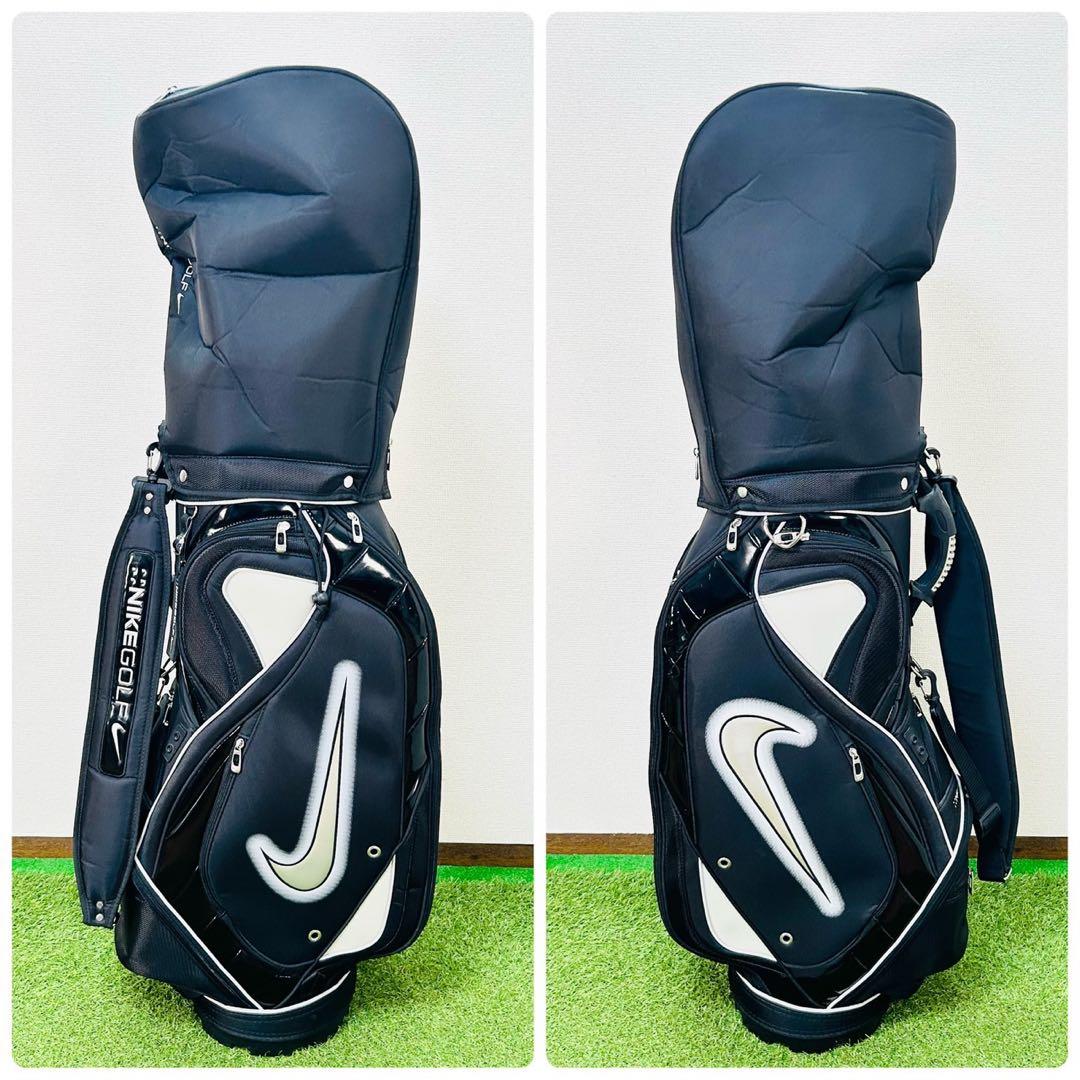 NIKE ナイキ キャディバック 9型 6分割 カート式 でかロゴ ブラック