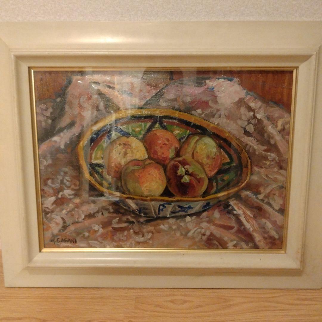 1点もの◇H. SASAKI 油彩画 「桃」