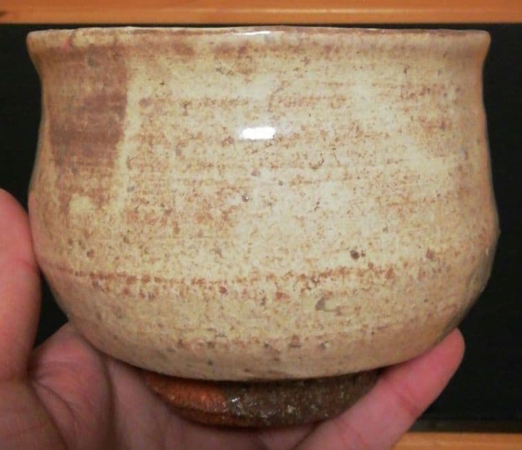 渡高久作　上野焼　茶碗　共箱　略歴付　茶道具