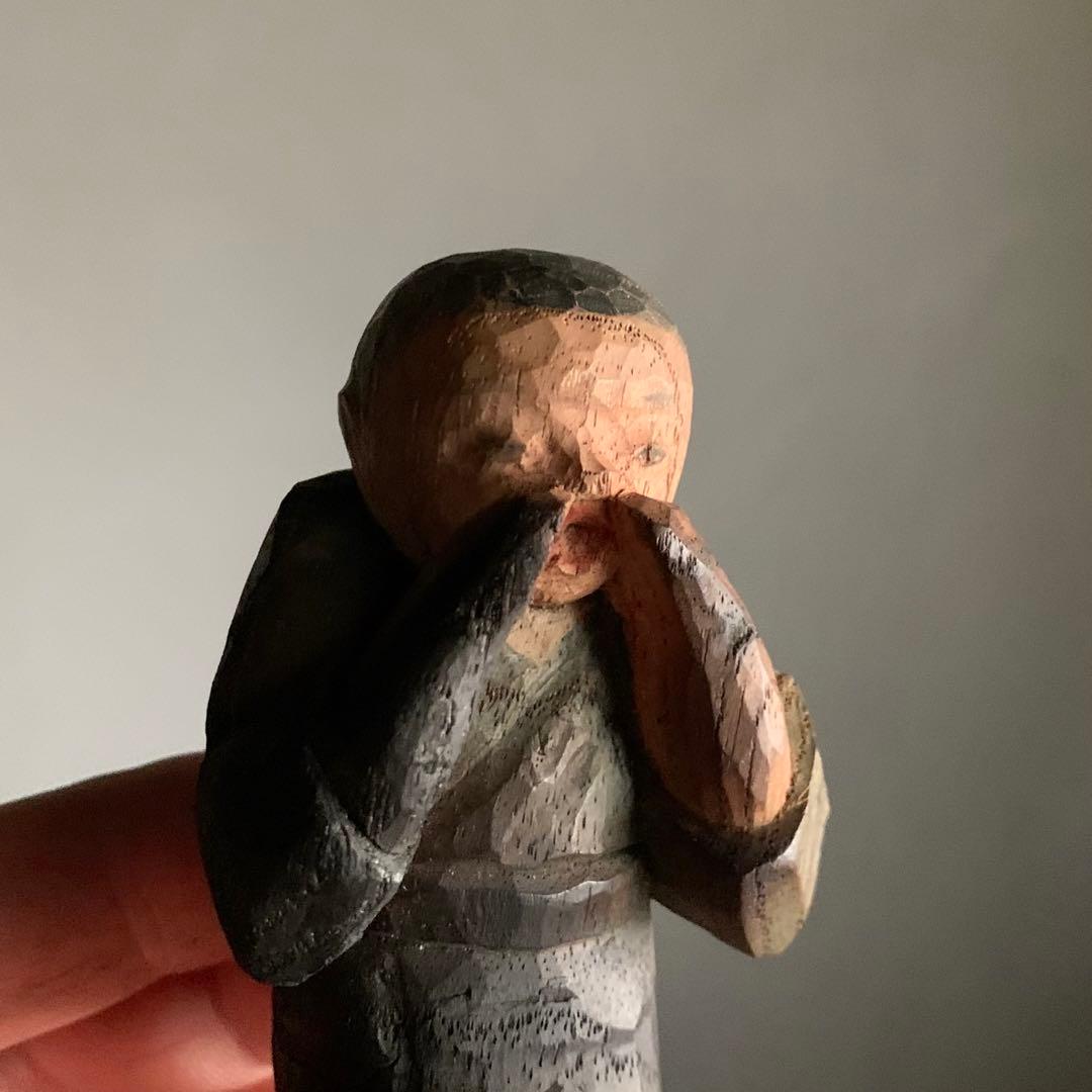 戦火にあった？ 農民人形 木端人形 農民美術 古道具 アンティーク