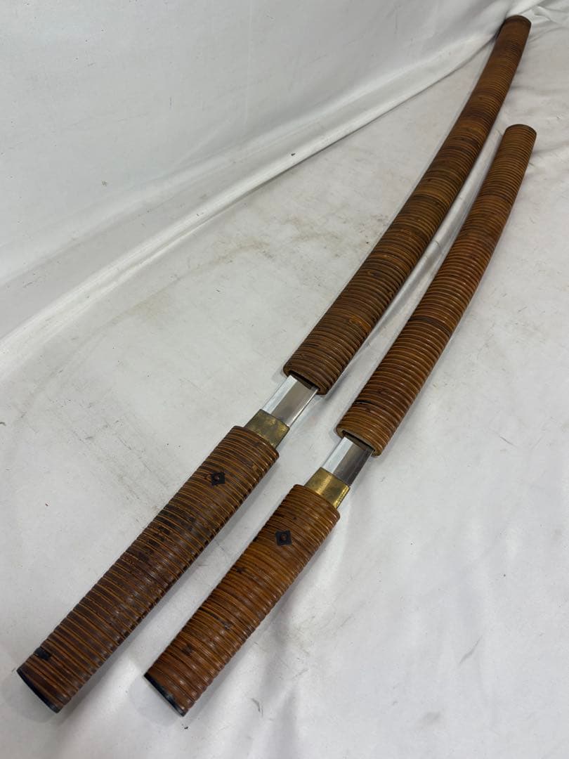 時代 武具 模造刀/100cm 68cm曲刀2本 木製鞘/