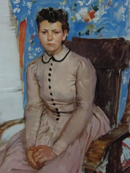 小磯良平、婦人像、希少画集画、新品高級額、額装付、状態良好、油彩 人物