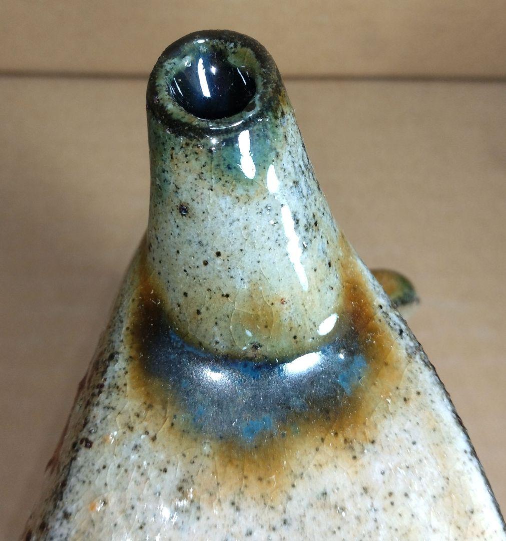 【本物保証】金城次郎 魚紋抱瓶 共箱(本人書付）栞 人間国宝 壷屋焼 やちむん