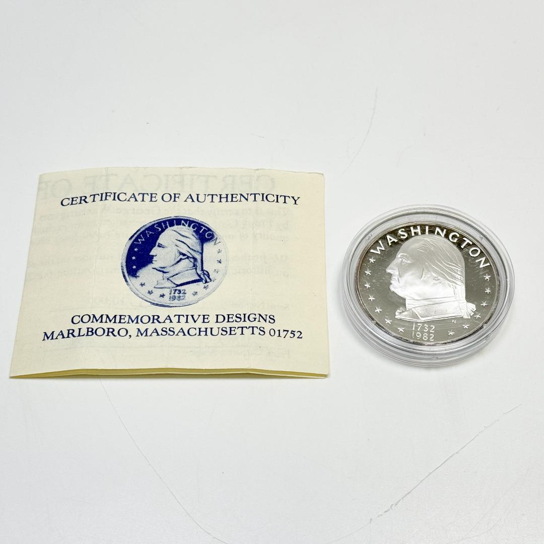 【希少】ワシントン生誕250周年記念 純銀メダル シリアルあり